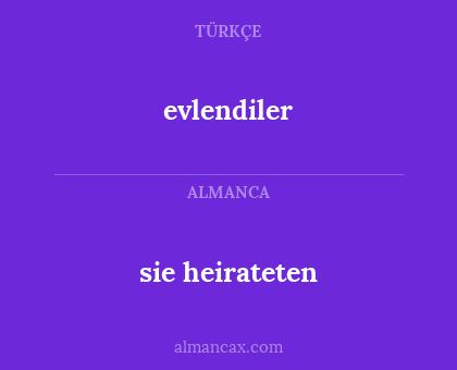 evlendiler - sie heirateten