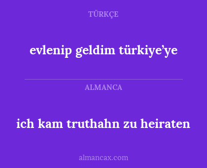 ich kam truthahn zu heiraten - evlenip geldim türkiye’ye