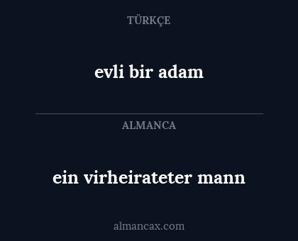 evli bir adam - ein virheirateter mann