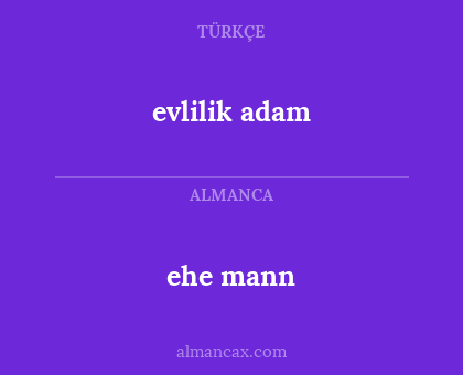 evlilik adam - ehe mann