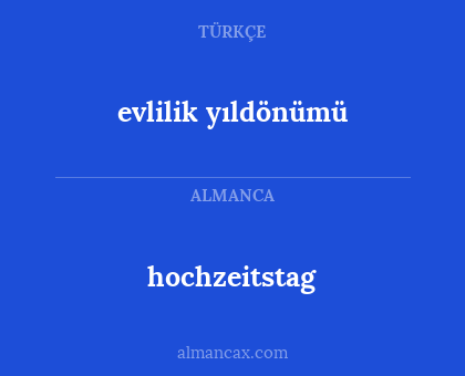 evlilik yıldönümü - hochzeitstag