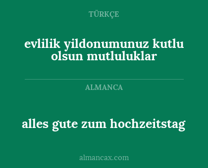 evlilik yildonumunuz kutlu olsun mutluluklar - alles gute zum hochzeitstag