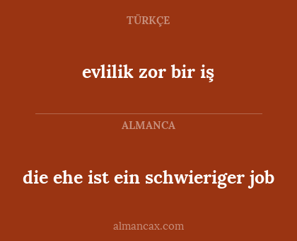 evlilik zor bir iş - die ehe ist ein schwieriger job