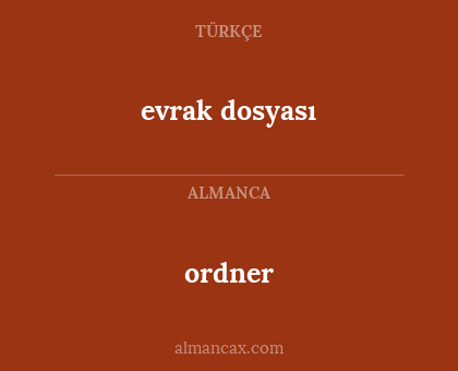 evrak dosyası - ordner