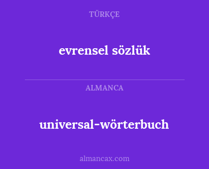 universal-wörterbuch - evrensel sözlük