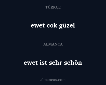 ewet cok güzel - ewet ist sehr schön