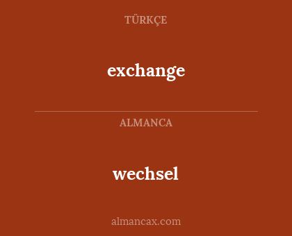 exchange - wechsel