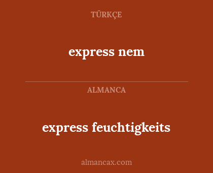 express nem - express feuchtigkeits