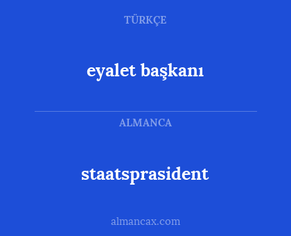 eyalet başkanı - staatsprasident