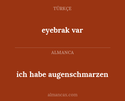 eyebrak var - ich habe augenschmarzen