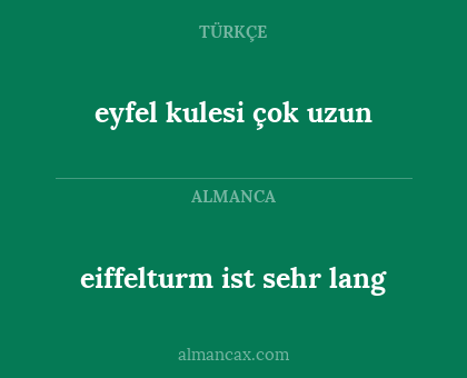 eiffelturm ist sehr lang - eyfel kulesi çok uzun