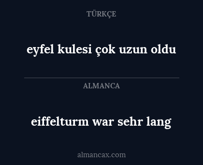 eyfel kulesi çok uzun oldu - eiffelturm war sehr lang
