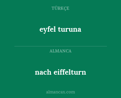 nach eiffelturn - eyfel turuna