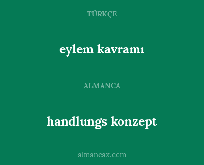 handlungs konzept - eylem kavramı