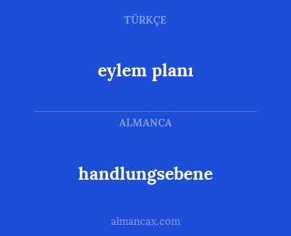 handlungsebene - eylem planı