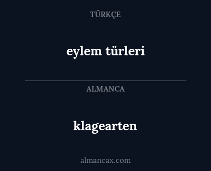 klagearten - eylem türleri