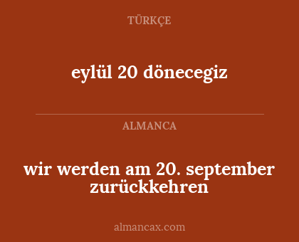 wir werden am 20. september zurückkehren - eylül 20 dönecegiz