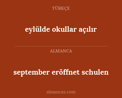 eylülde okullar açılır - september eröffnet schulen