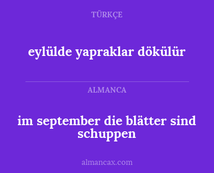 im september die blätter sind schuppen - eylülde yapraklar dökülür