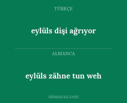 eylüls zähne tun weh - eylüls dişi ağrıyor