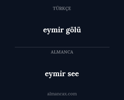eymir see - eymir gölü