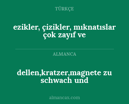 dellen,kratzer,magnete zu schwach und - ezikler, çizikler, mıknatıslar çok zayıf ve