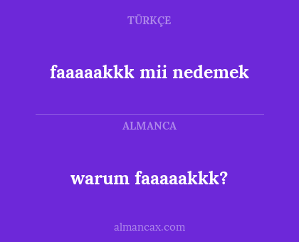 warum faaaaakkk? - faaaaakkk mii nedemek
