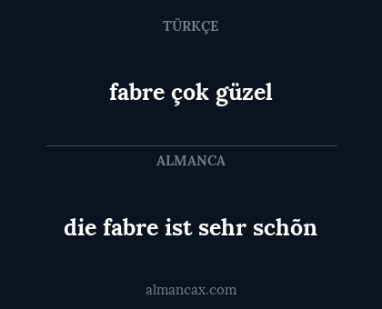 fabre çok güzel - die fabre ist sehr schõn