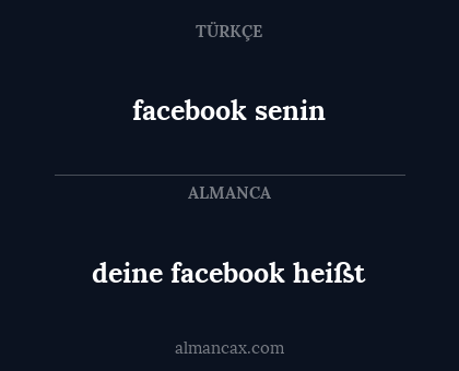 facebook senin - deine facebook heißt