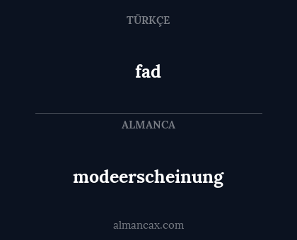 modeerscheinung - fad