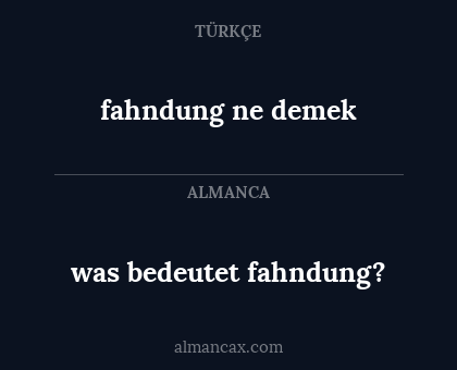 fahndung ne demek - was bedeutet fahndung?