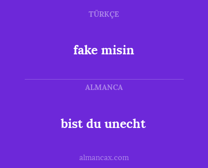 bist du unecht - fake misin