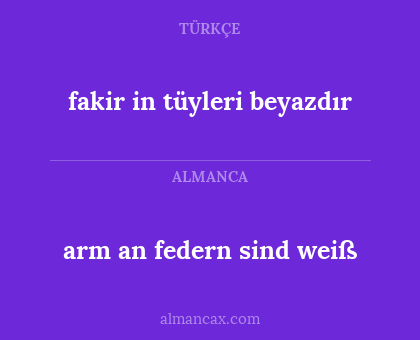 arm an federn sind weiß - fakir in tüyleri beyazdır