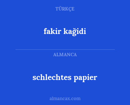 fakir kağidi - schlechtes papier