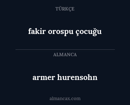 armer hurensohn - fakir orospu çocuğu