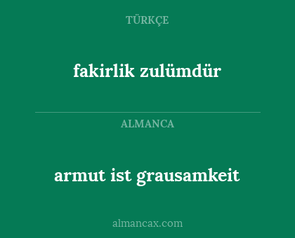 armut ist grausamkeit - fakirlik zulümdür