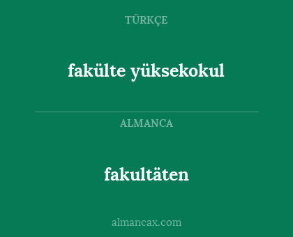 fakultäten - fakülte yüksekokul