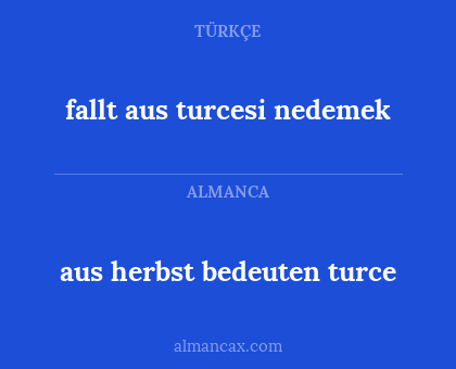 aus herbst bedeuten turce - fallt aus turcesi nedemek