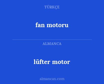 fan motoru - lüfter motor
