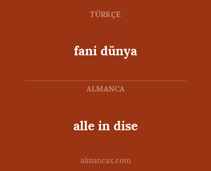 fani dünya - alle in dise