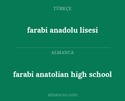 farabi anadolu lisesi - farabi anatolian high school