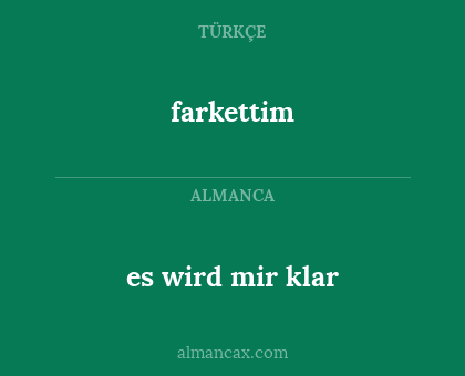 farkettim - es wird mir klar