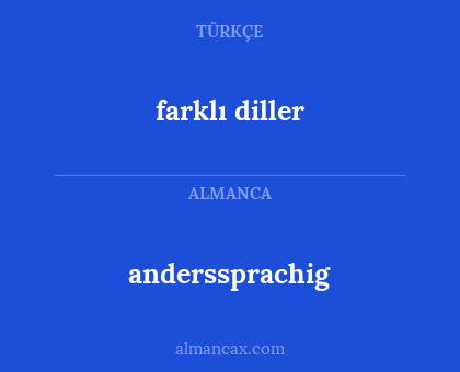 anderssprachig - farklı diller