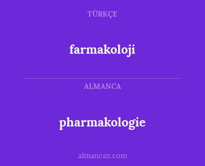 farmakoloji - pharmakologie