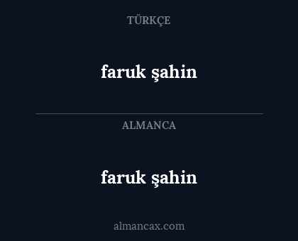 faruk şahin - faruk şahin