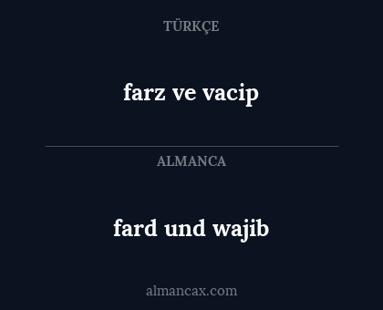 fard und wajib - farz ve vacip