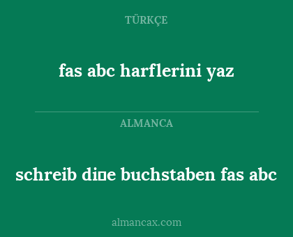 schreib di̇e buchstaben fas abc - fas abc harflerini yaz