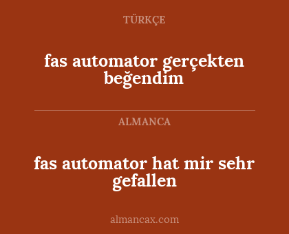 fas automator gerçekten beğendim - fas automator hat mir sehr gefallen