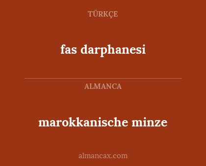 marokkanische minze - fas darphanesi