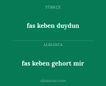 fas keben duydun - fas keben gehort mir